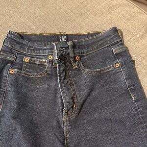 GAP Dark Wash Denim Jeans with Gold Stitching
